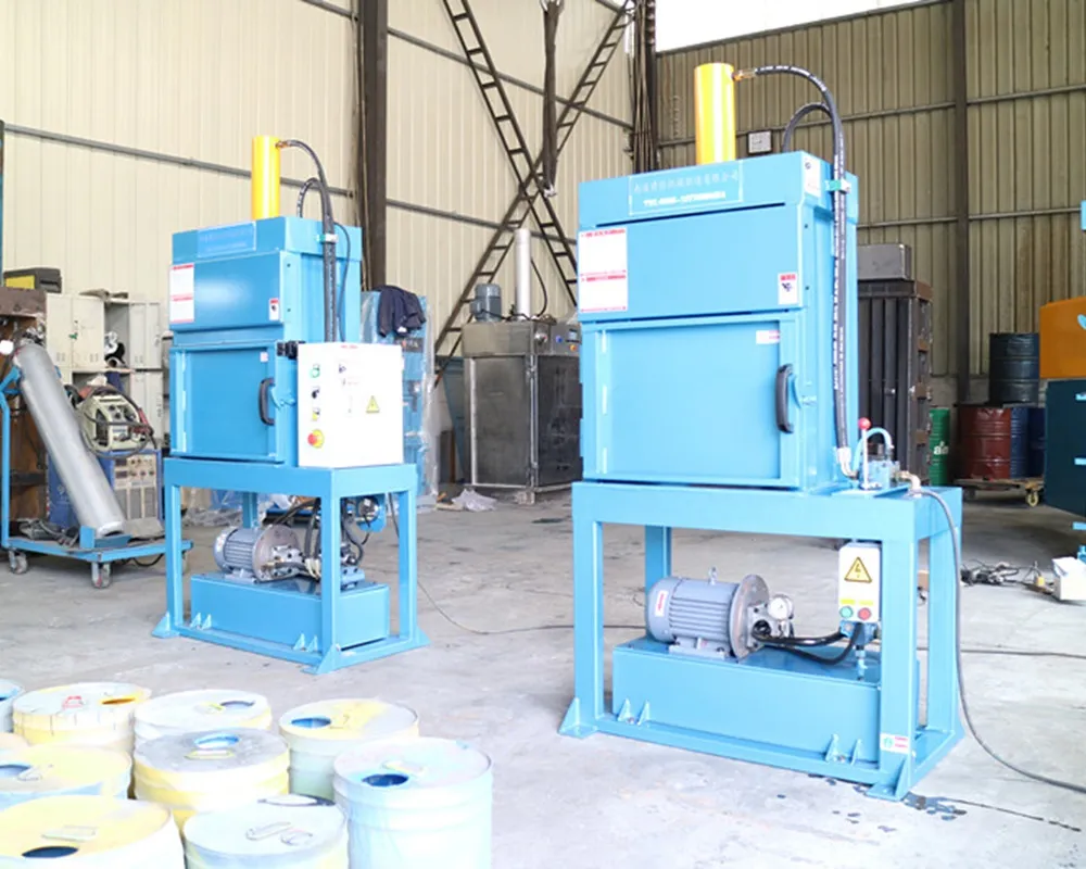 vertical oil barrel baler